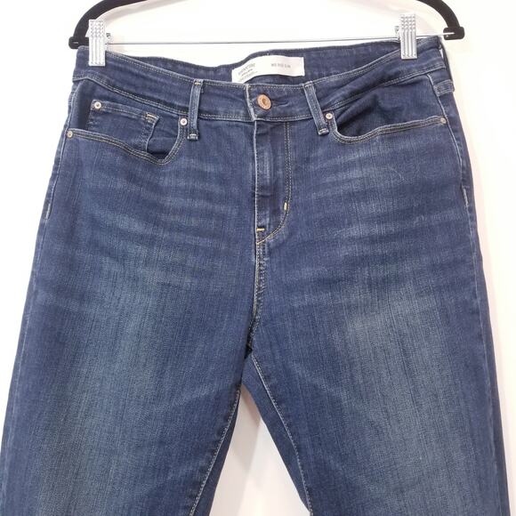 Levi's Strauss Jeans Mid Rise Slim Dark Wash Blue Denim - Picture 3 of 12